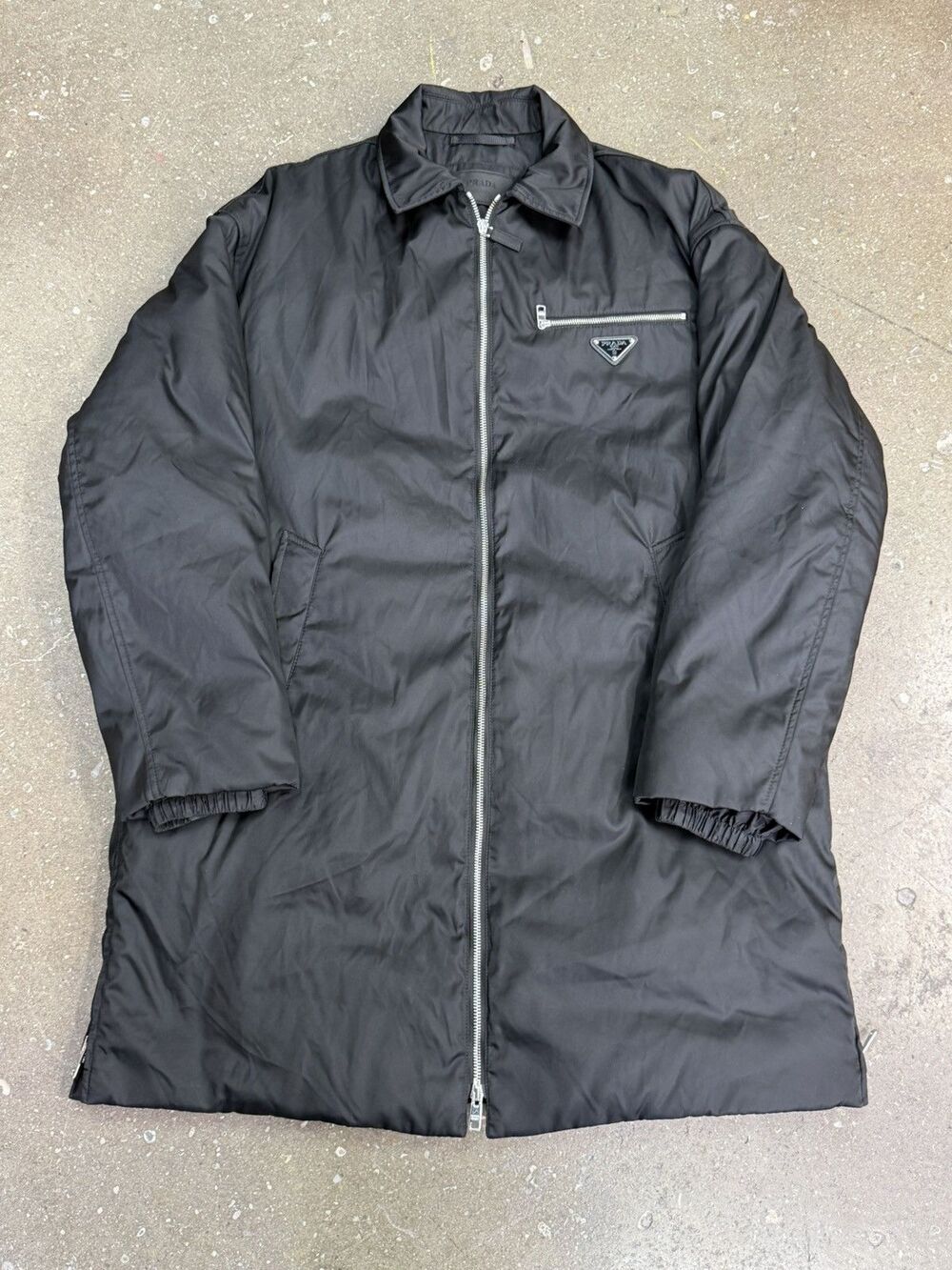 Prada Nylon Padded Black Coat